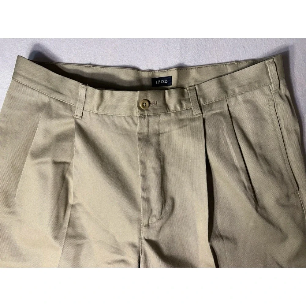 Izod Beige/tan/khaki Pleated dress pants 36x32